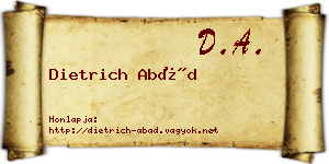 Dietrich Abád névjegykártya